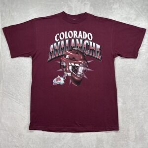 Colorado Avalanche Shirt Mens XL Red NHL Hockey Goalie Mask Graphic Tee Maroon